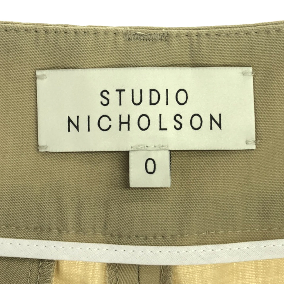 【美品】  Studio Nicholson / スタジオニコルソン | PEACHED COTTON TWILL WRAP PANTS / タック テーパード ワイドスラックス パンツ | 0 | ベージュ | レディース