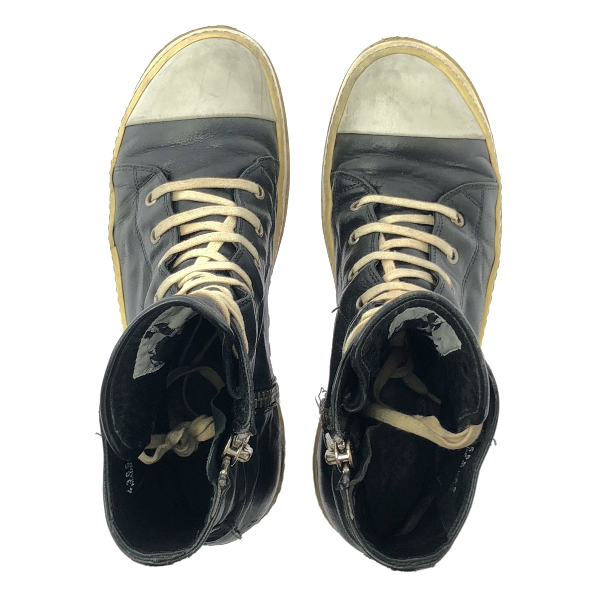 Rick Owens / リックオウエンス | RAMONES ラーモンズ / レザー スニーカー | 42 | ブラック | メンズ