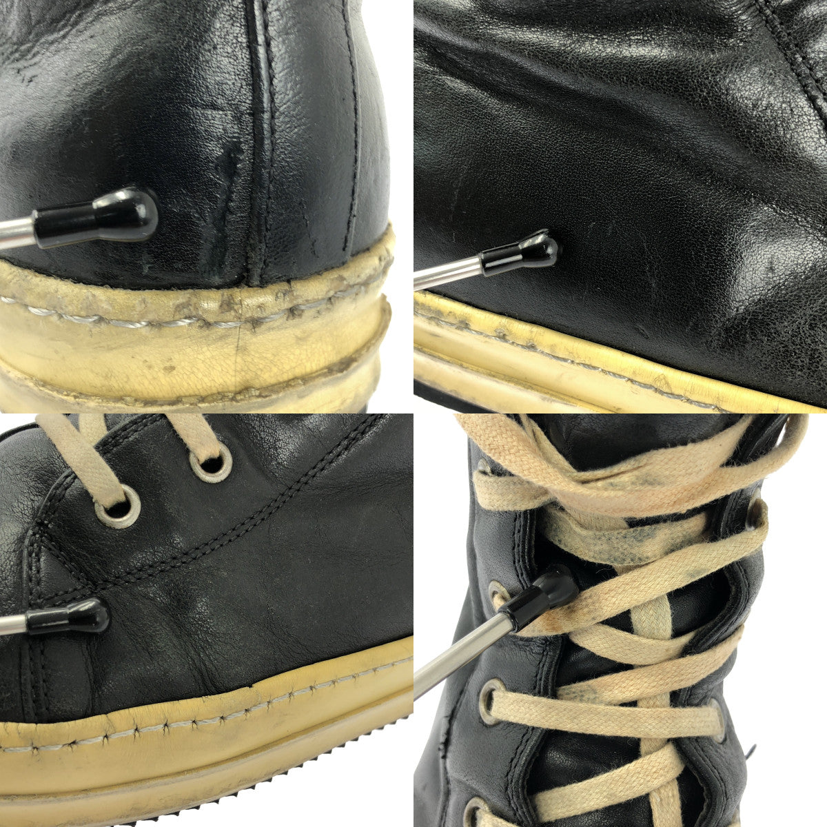 Rick Owens / リックオウエンス | RAMONES ラーモンズ / レザー スニーカー | 42 | ブラック | メンズ