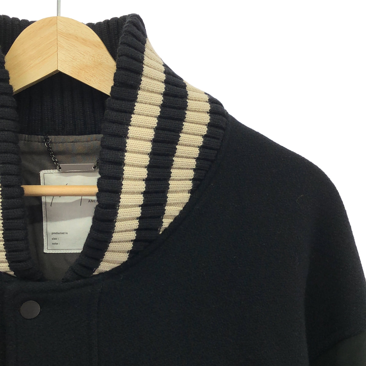 ANCELLM / アンセルム | 2022AW | SIDE SLIT VARSITY JACKET サイドスリット バーシティジャケット スタジャン | 2 |