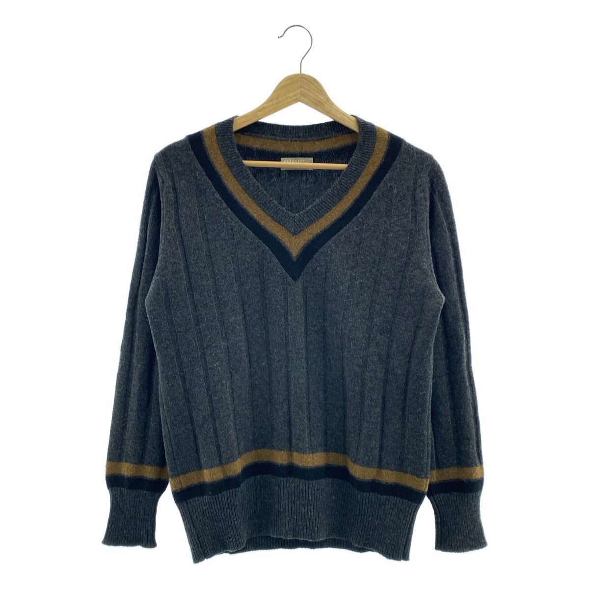 MARGARET HOWELL / マーガレットハウエル | カシミヤ混  Vネック クリケット ニット | 2 | レディース