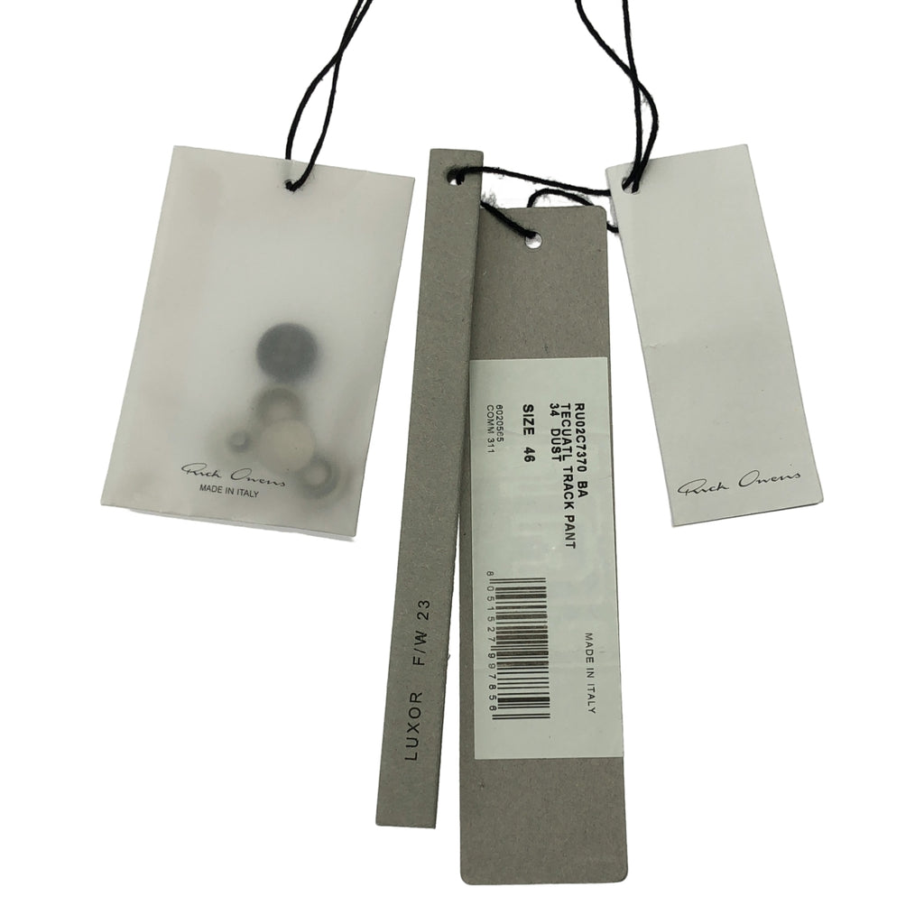 [新品] Rick Owens | 2023 秋冬 | LUXOR Tecuatl 運動褲，拉鍊運動褲 | 46 碼 | 灰色 | 男款