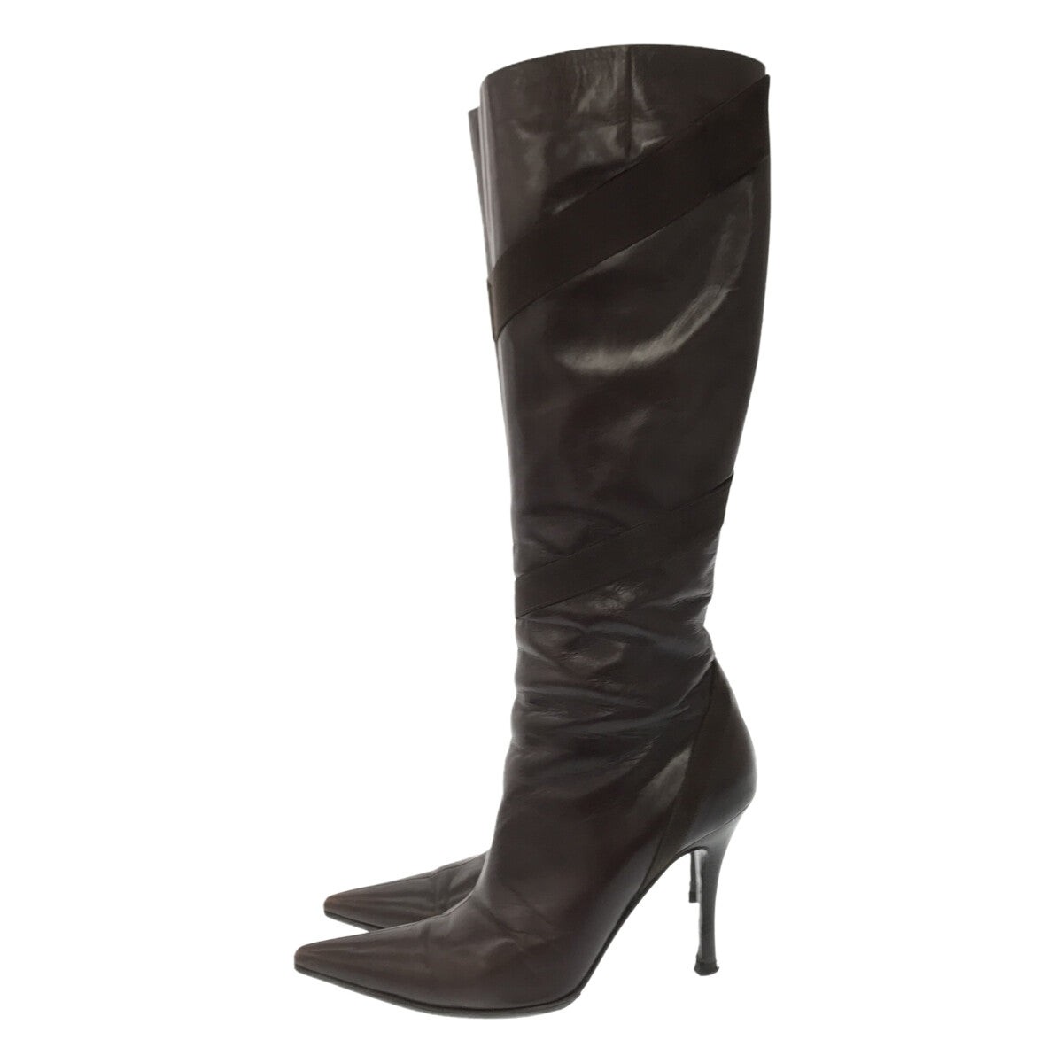 sergio rossi / Sergio Rossi | Leather long boots | 36 1/2 | Brown | Women's