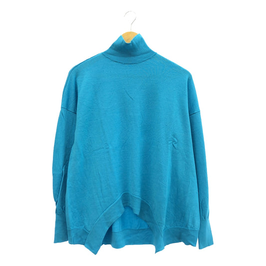 ENFOLD | 2023AW | CURVE-HEM PULLOVER high neck knit | 38 | Blue | Women's