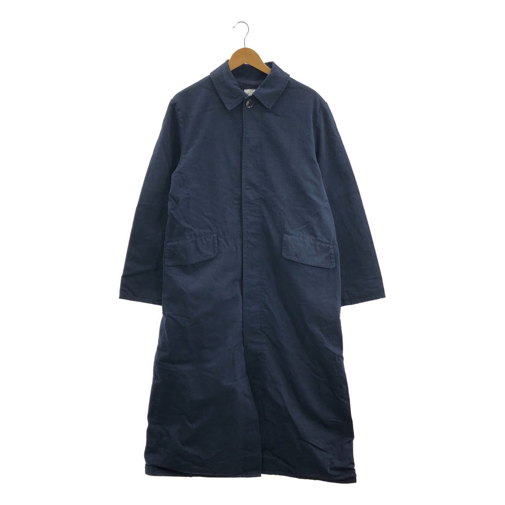 Yarmo / ヤーモ | コットン ステンカラー ロングコート | M | ネイビー | メンズ