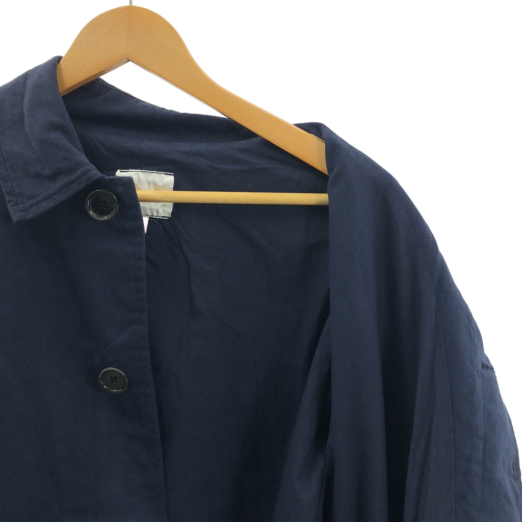 Yarmo / ヤーモ | コットン ステンカラー ロングコート | M | ネイビー | メンズ