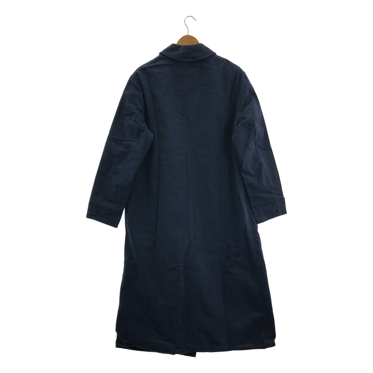 Yarmo / ヤーモ | コットン ステンカラー ロングコート | M | ネイビー | メンズ