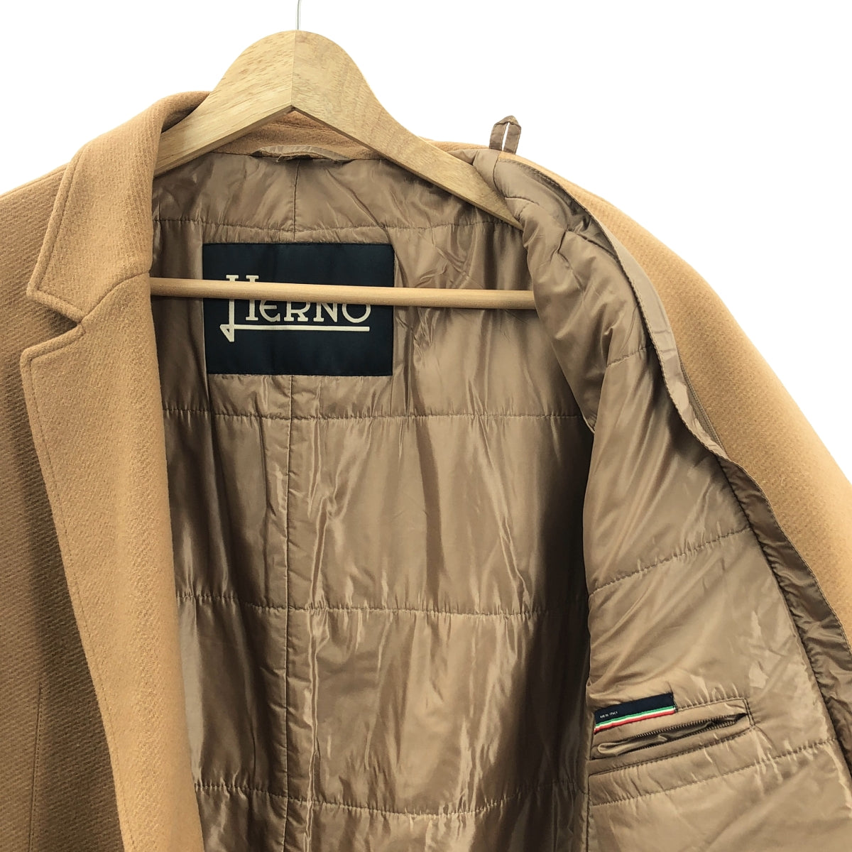 ヘルノ　ベージュ チェスターコート ダウンインナー付き HERNO / ヘルノ | インナーダウン ウールメルトン チェスター
