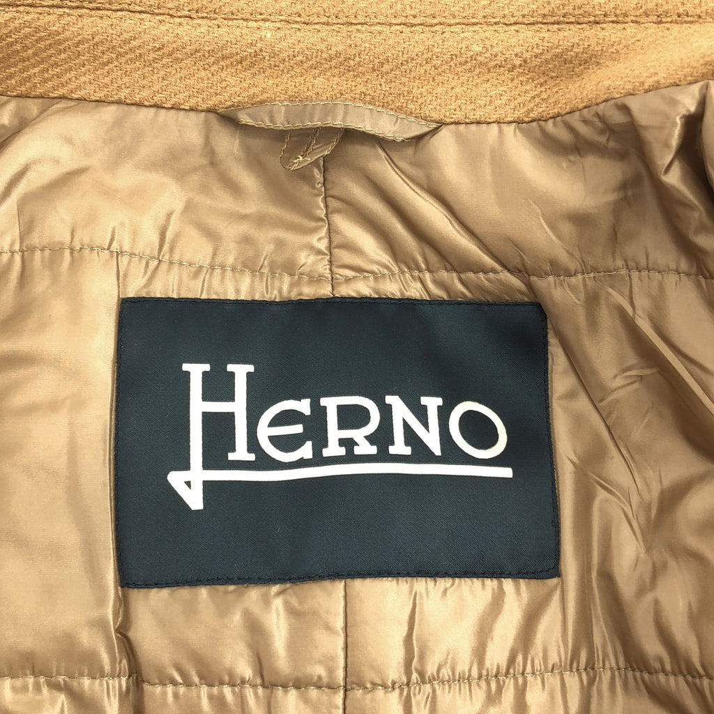 HERNO / ヘルノ | インナーダウン ウールメルトン チェスターコート | 48 | ベージュ | メンズ
