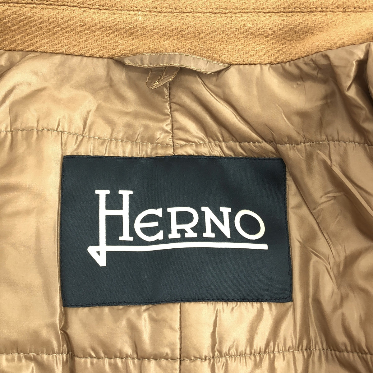 HERNO / ヘルノ | インナーダウン ウールメルトン チェスターコート | 48 | ベージュ | メンズ