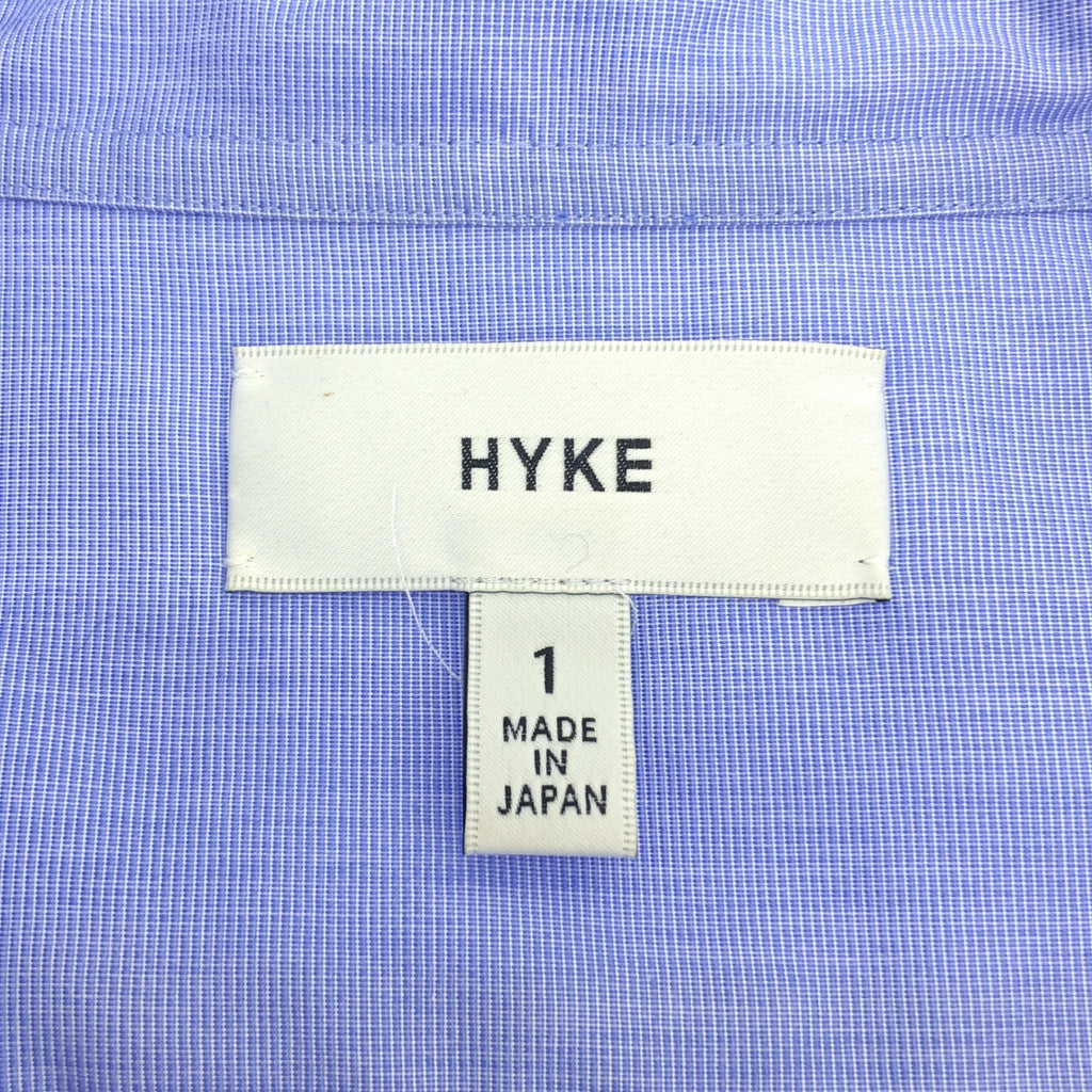 HYKE | 2021SS | 羅緞襯衫 透明袖立領棉質襯衫 | 1 | 藍色 | 女款