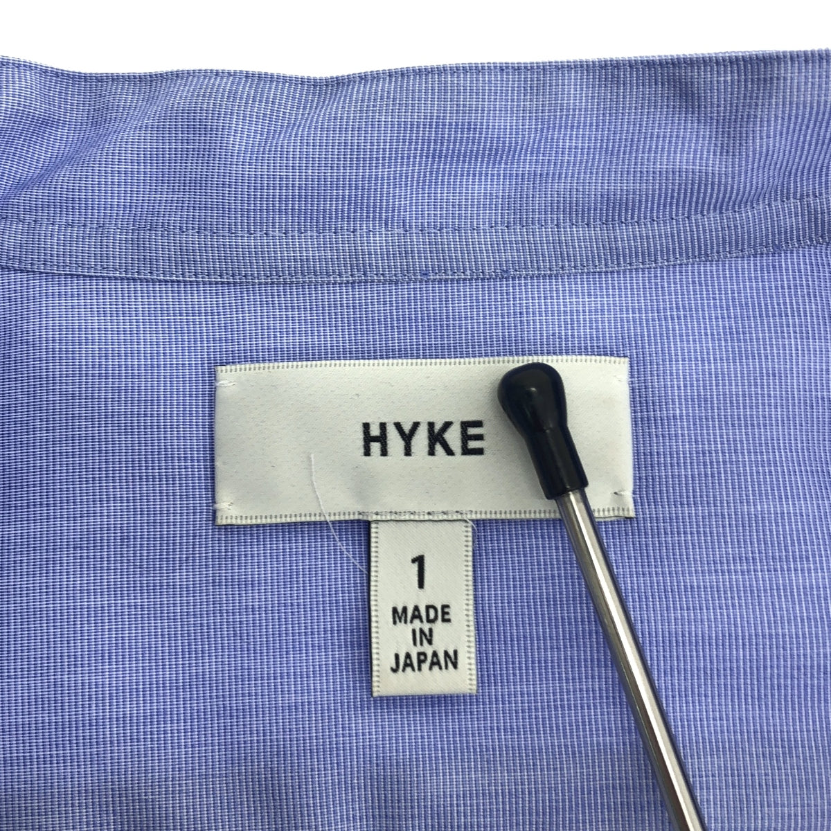 HYKE | 2021SS | 羅緞襯衫 透明袖立領棉質襯衫 | 1 | 藍色 | 女款