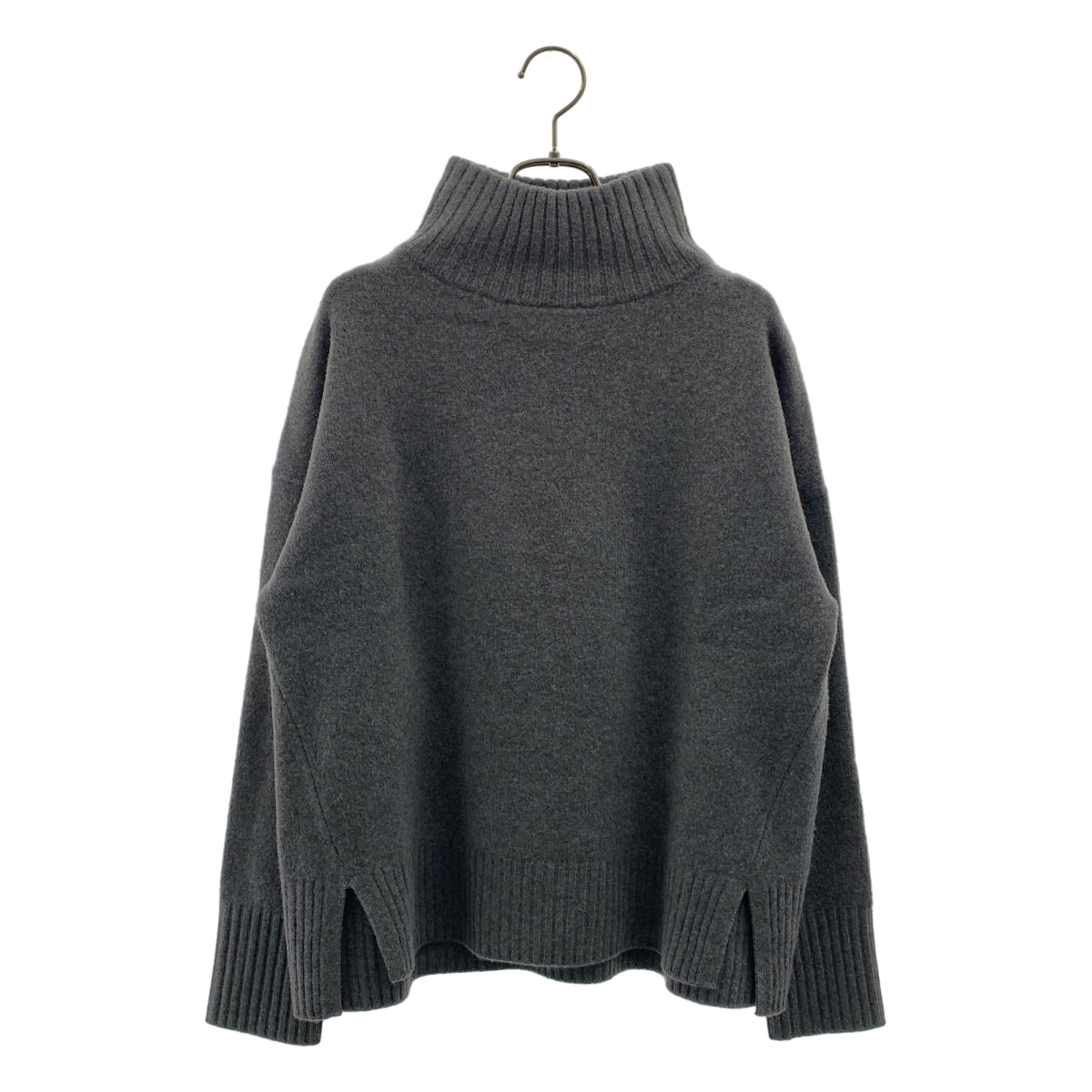 TICCA / ティッカ | 2024AW | ヤクウールタートルネックプルオーバー スリット ニット セーター | F | グレー | レディース