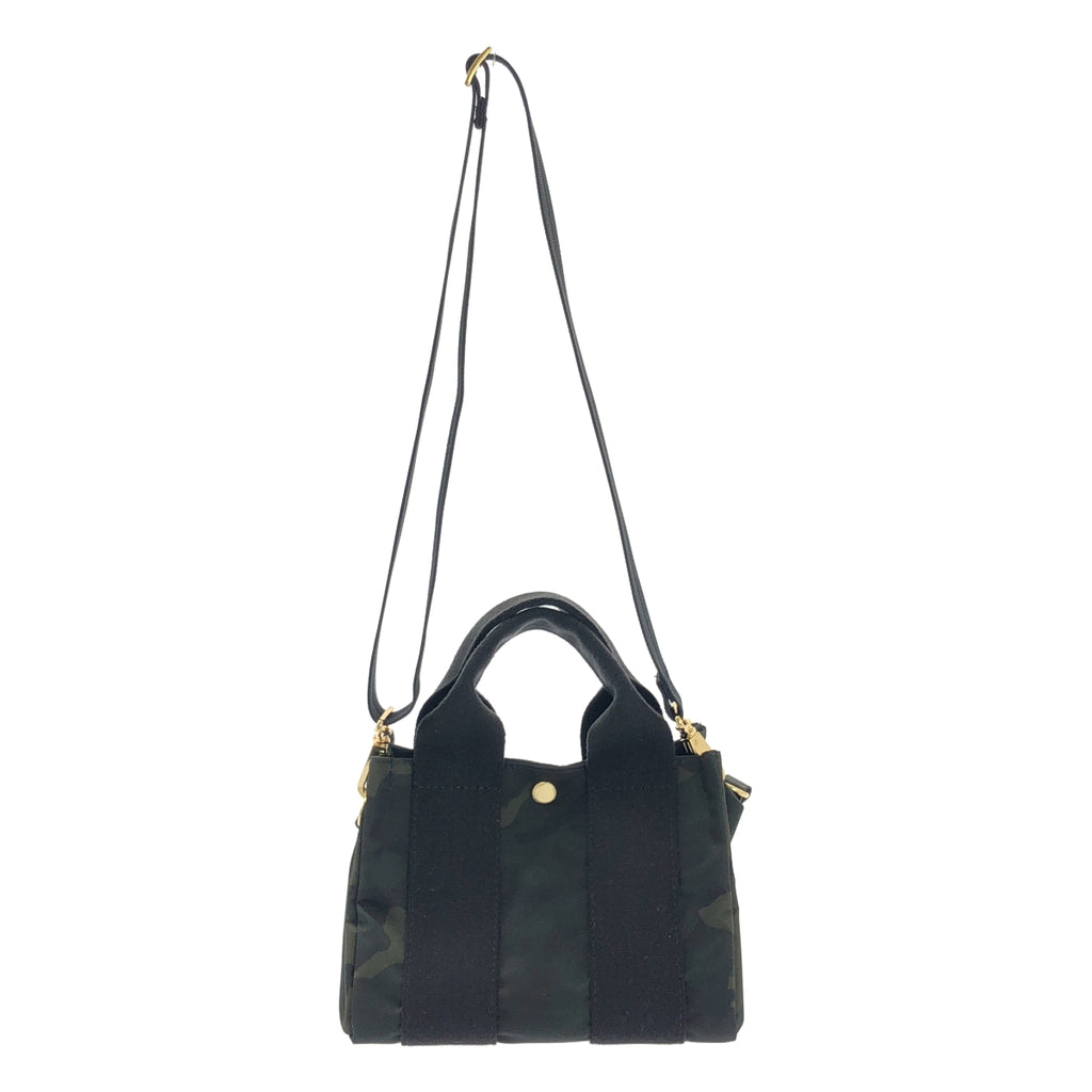 【美品】  VIOLAd'ORO / ヴィオラドーロ | カモフラ柄 2way ハンド ショルダーバッグ | ブラック/ダークグリーン | レディース