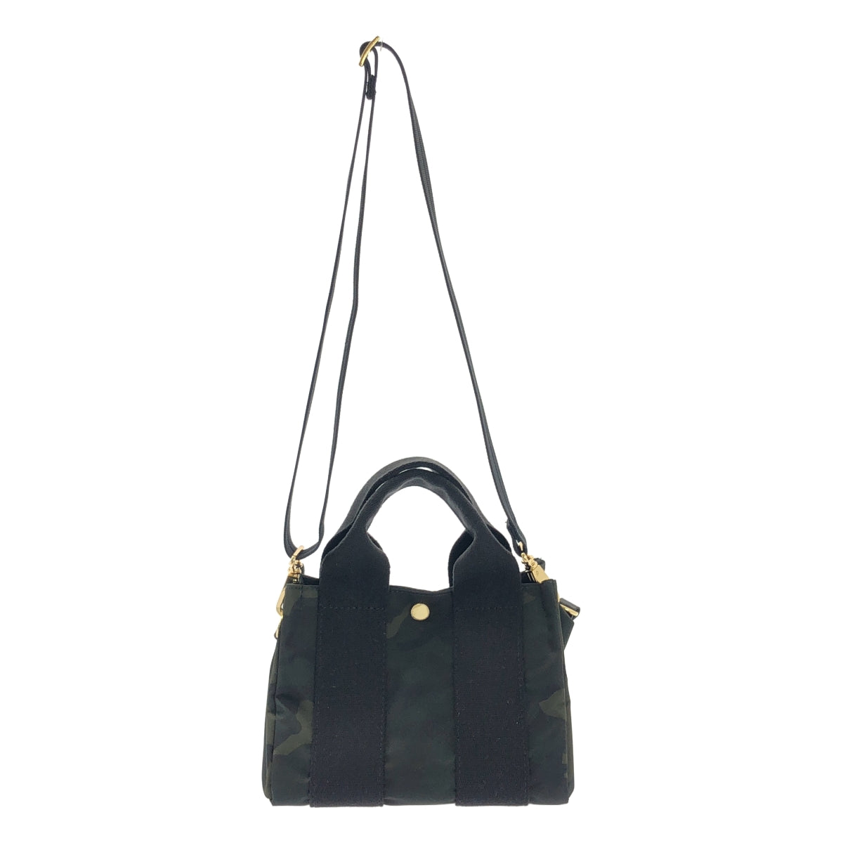 【美品】  VIOLAd'ORO / ヴィオラドーロ | カモフラ柄 2way ハンド ショルダーバッグ | ブラック/ダークグリーン | レディース