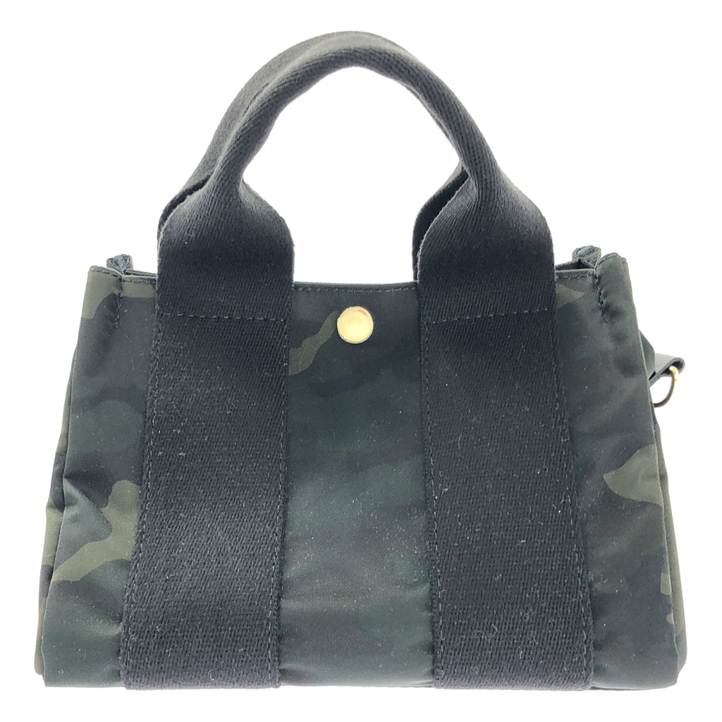 【美品】  VIOLAd'ORO / ヴィオラドーロ | カモフラ柄 2way ハンド ショルダーバッグ | ブラック/ダークグリーン | レディース