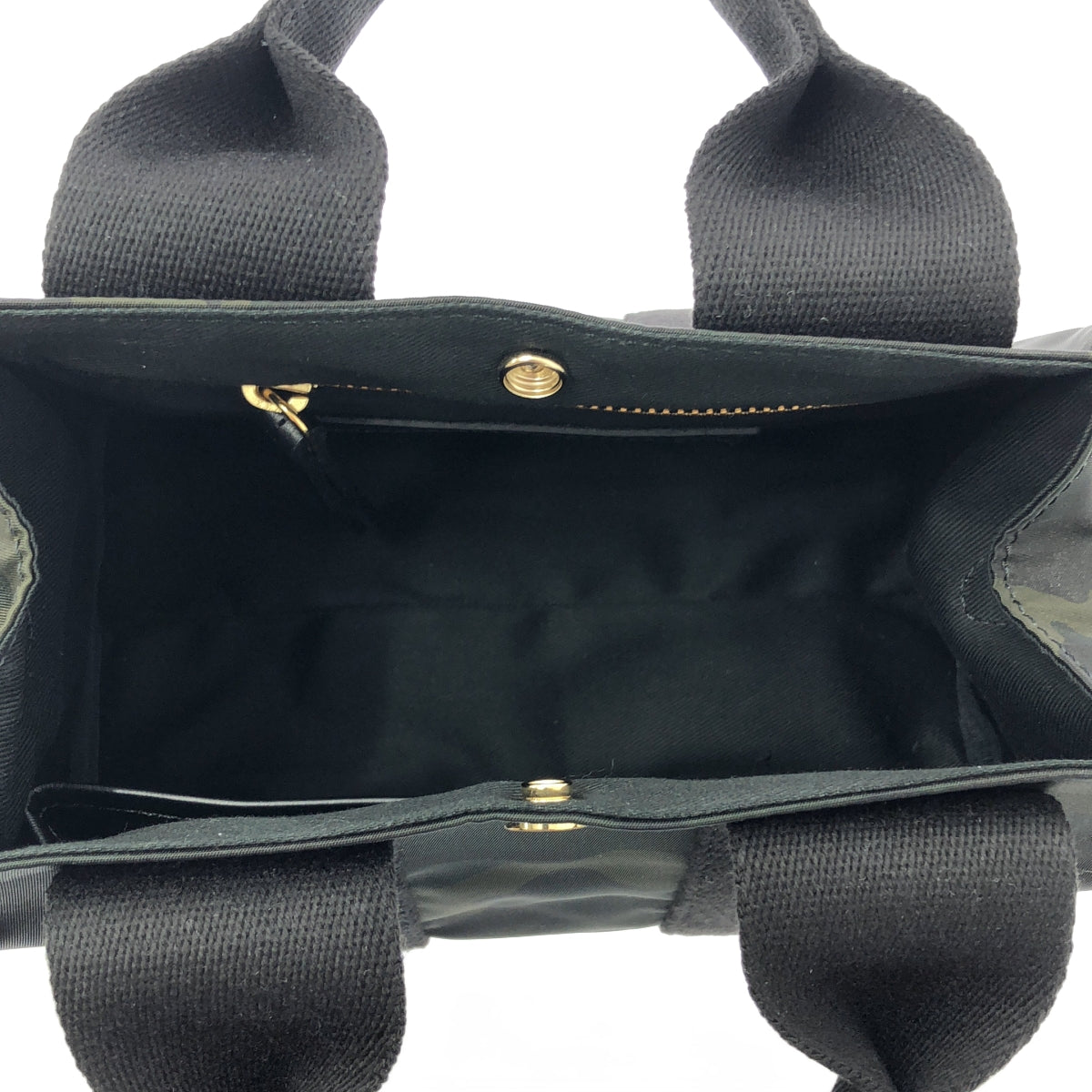 [狀況極佳] VIOLAd'ORO | 迷彩印花兩手提/單肩包 | 黑色/深綠色 | 女款