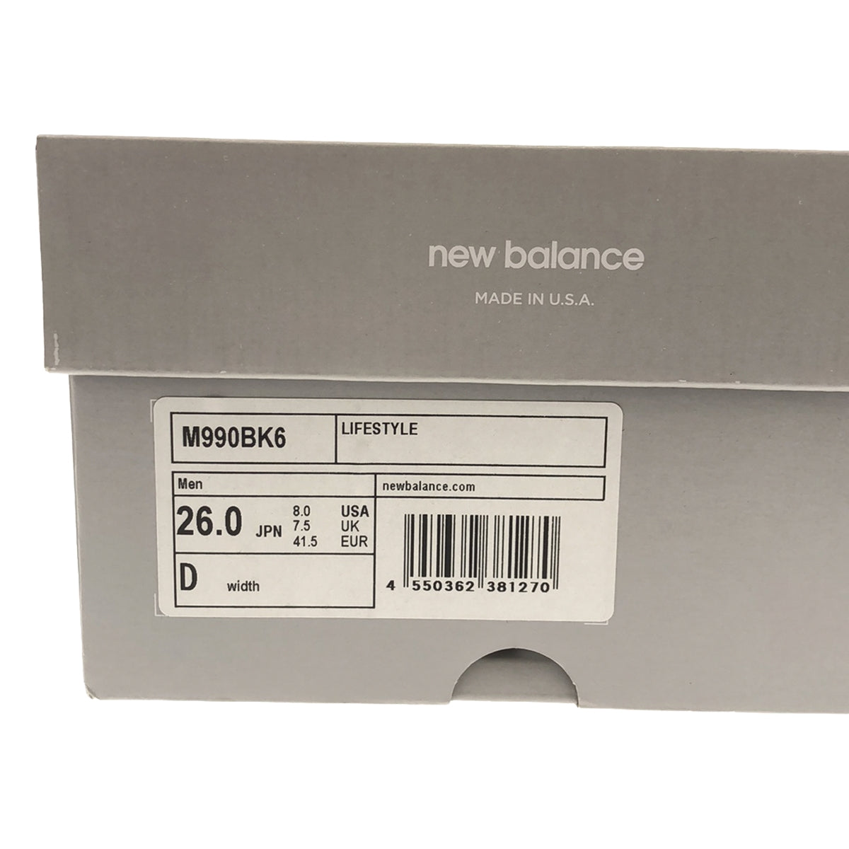 [Good Condition] New Balance | M990BK6 USA Made Suede Low Cut Sneakers | Size 26 | Black | Men's