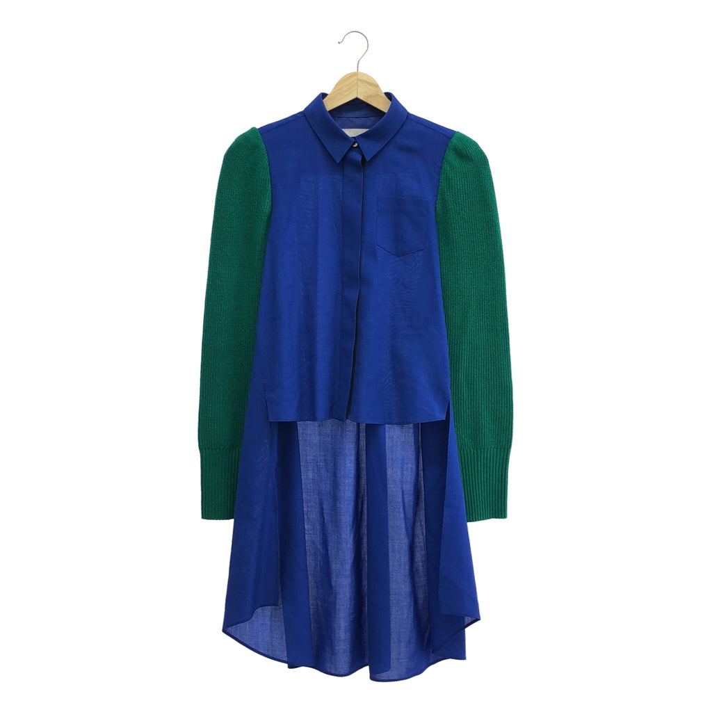sacai / サカイ | 2021AW | Suiting Mix Shirt ニット ドッキング シャツ | 1 | レディース