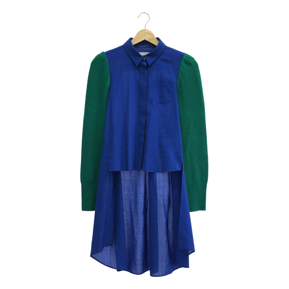 sacai / サカイ | 2021AW | Suiting Mix Shirt ニット ドッキング シャツ | 1 | レディース