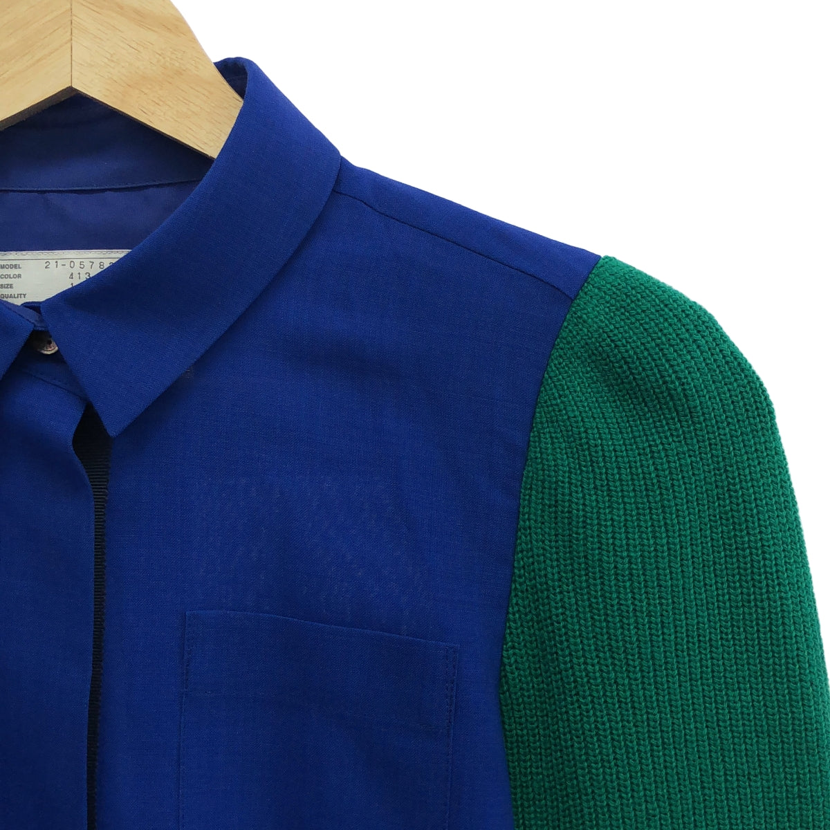 sacai / サカイ | 2021AW | Suiting Mix Shirt ニット ドッキング シャツ | 1 | レディース