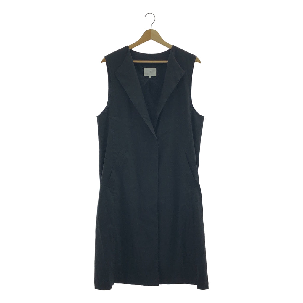 【美品】  NIJYUSANKU / 23区 | リネンヴィスコースストレッチロング ジレ ベスト | 38 | ブラック | レディース