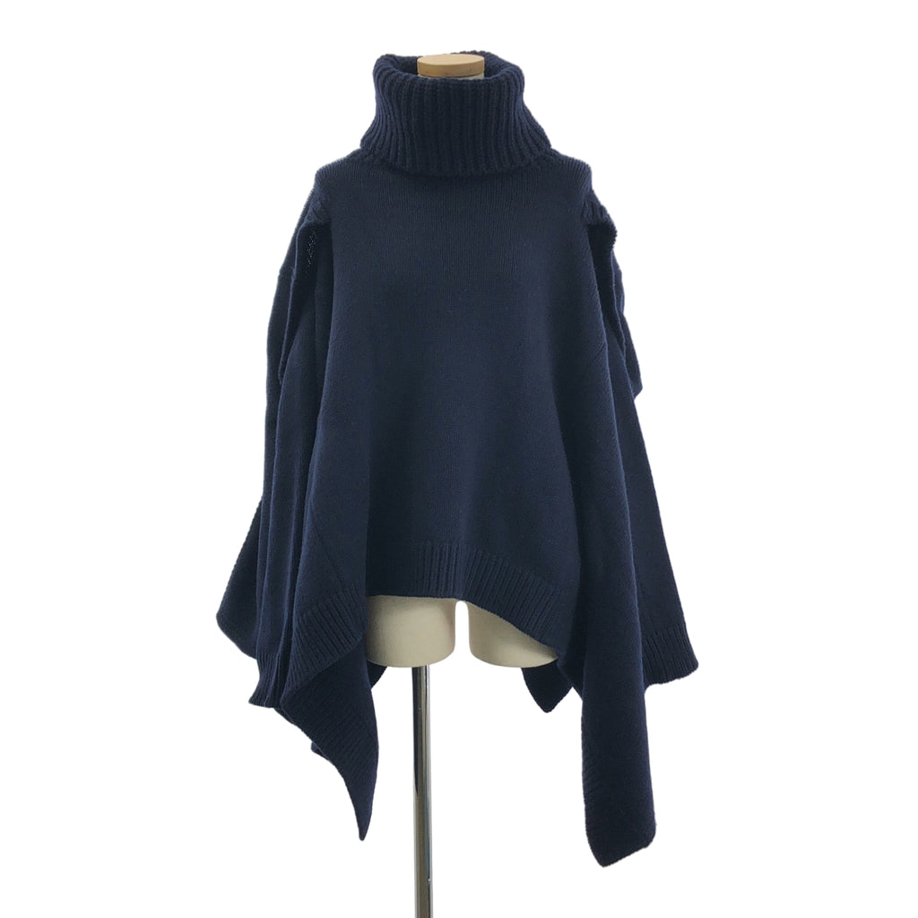 TAKAHIROMIYASHITA The Soloist / タカヒロミヤシタザソロイスト | two face sweater ウール タートルネック 変形 ニット | 46 | ネイビー | メンズ