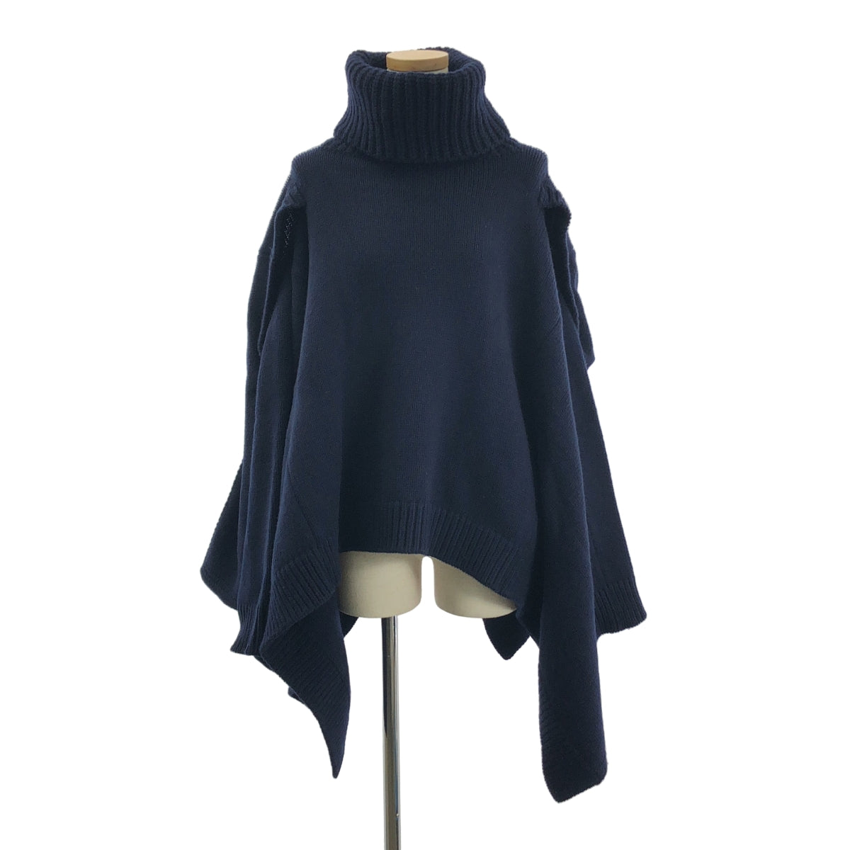 TAKAHIROMIYASHITA The Soloist / タカヒロミヤシタザソロイスト | two face sweater ウール タートルネック 変形 ニット | 46 | ネイビー | メンズ