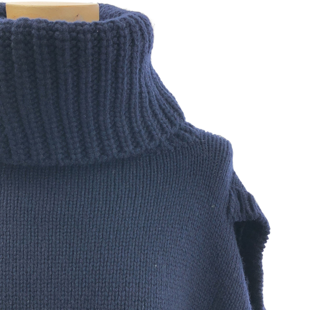TAKAHIROMIYASHITA The Soloist / タカヒロミヤシタザソロイスト | two face sweater ウール タートルネック 変形 ニット | 46 | ネイビー | メンズ