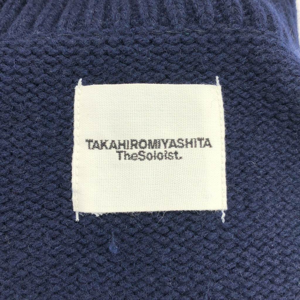 TAKAHIROMIYASHITA The Soloist / タカヒロミヤシタザソロイスト | two face sweater ウール タートルネック 変形 ニット | 46 | ネイビー | メンズ