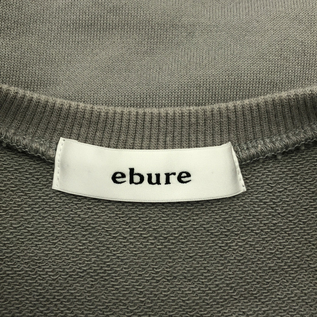ebure / エブール | クリアコットンヤーン裏毛 5分丈スウェット | 38 | グレー | レディース