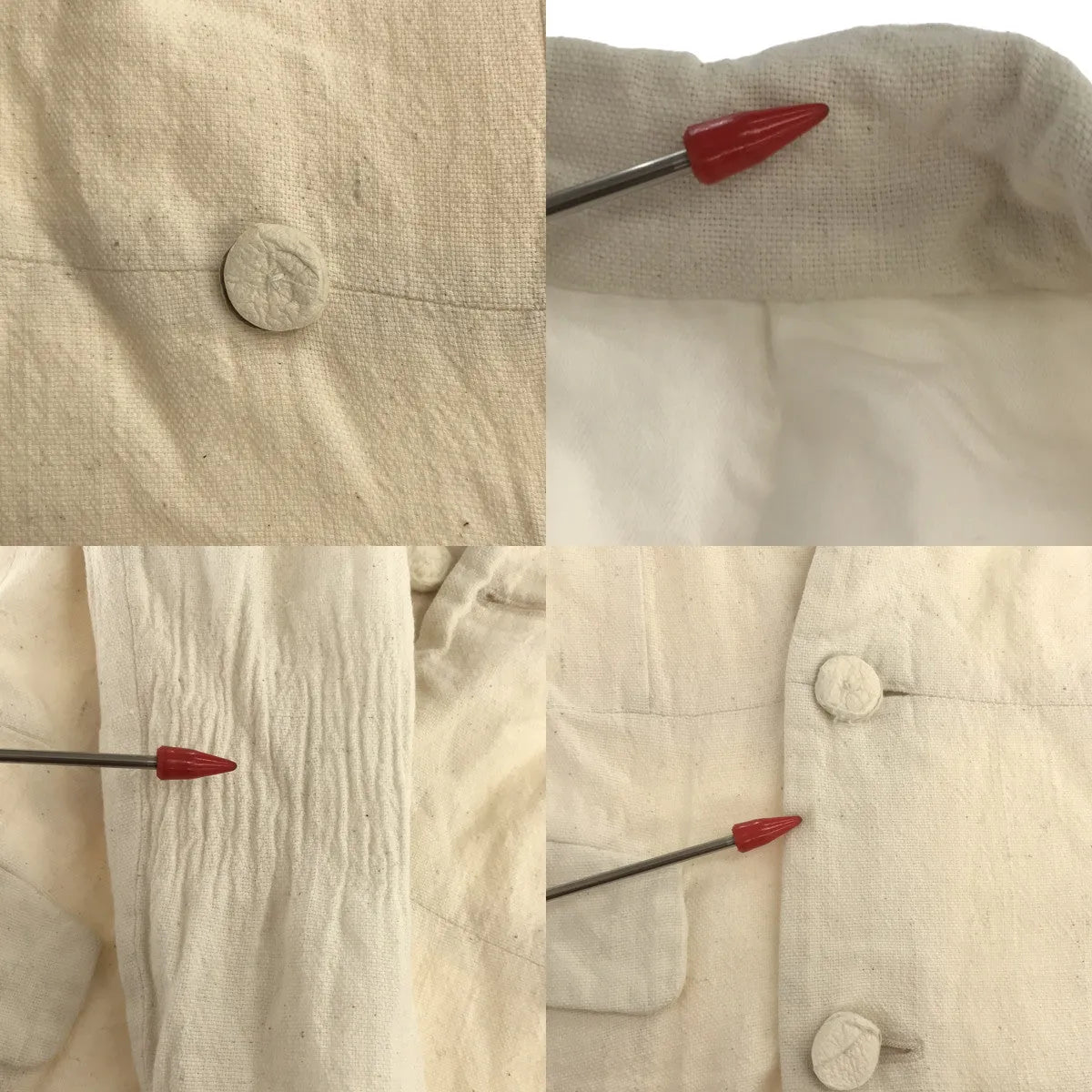 [品相良好] ANSNAM |未漂白雙排扣長外套/全襯裡| 2 |本色 |男士