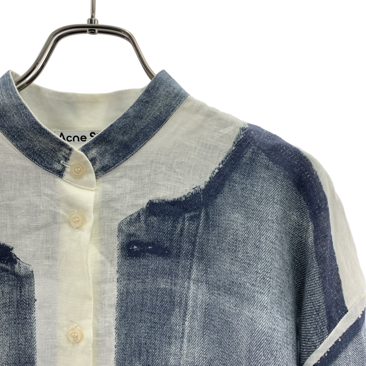 Acne Studios / アクネストゥディオズ | リネン 転写プリント シャツワンピース | XXS | レディース