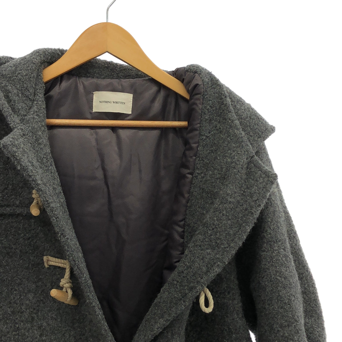 NOTHING WRITTEN / ナッシングリトゥン | Classic Duffle Coat / Thinsulate / ウール ダッフル オーバー コート フーディ / 総裏地 | グレー | レディース