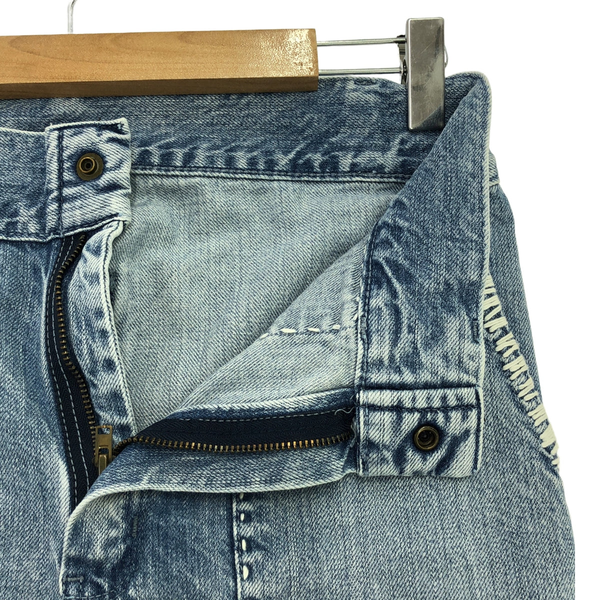 RHVINTAGE / 론허만 빈티지 | 빈티지 가공 스티치 워크 부츠 컷 플레어 데님 팬츠 | 26 | 인디고 | 여성