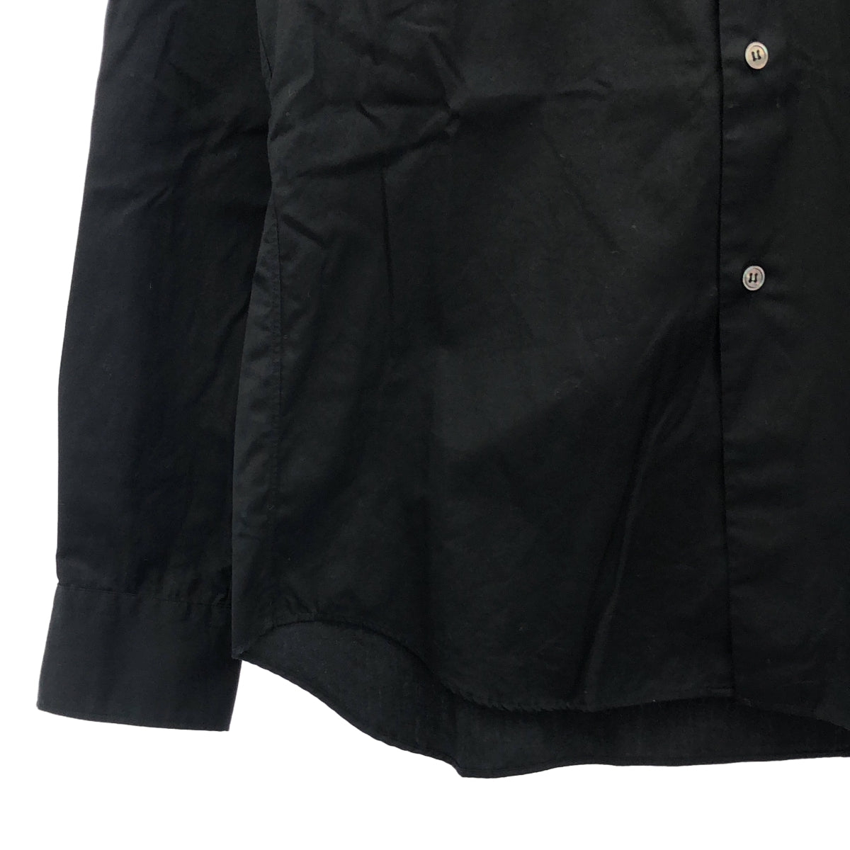 [狀況極佳] COMME des GARÇONS | 2016 秋冬 | 緞面圓領立領棉質襯衫 | XS 碼 | 黑色 | 女款
