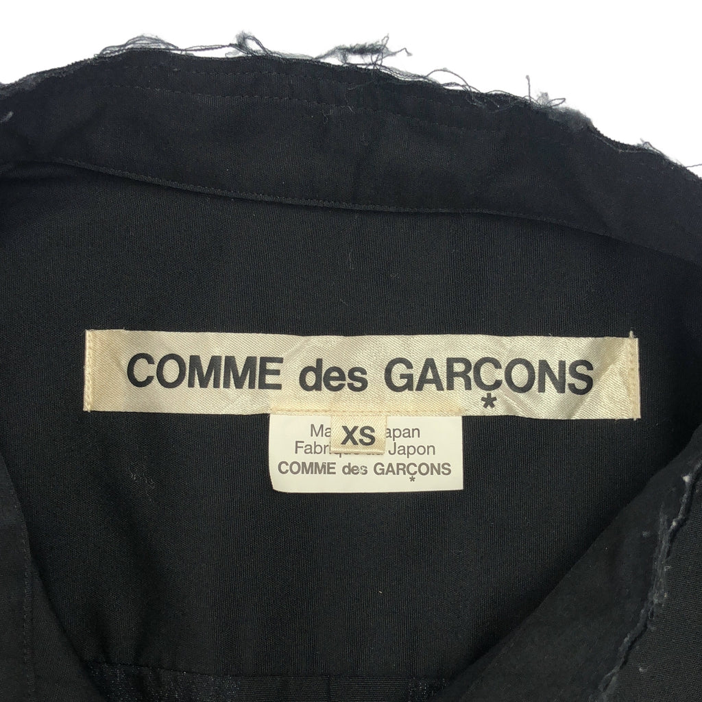 [狀況極佳] COMME des GARÇONS | 2016 秋冬 | 緞面圓領立領棉質襯衫 | XS 碼 | 黑色 | 女款