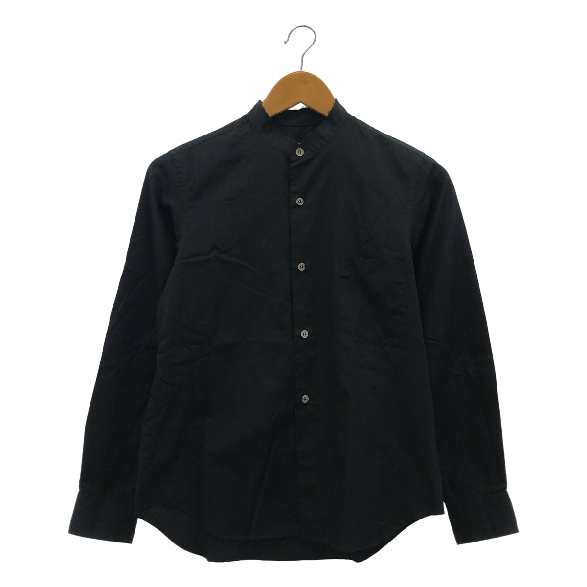 [狀況極佳] COMME des GARÇONS | 2016 秋冬 | 緞面圓領立領棉質襯衫 | XS 碼 | 黑色 | 女款