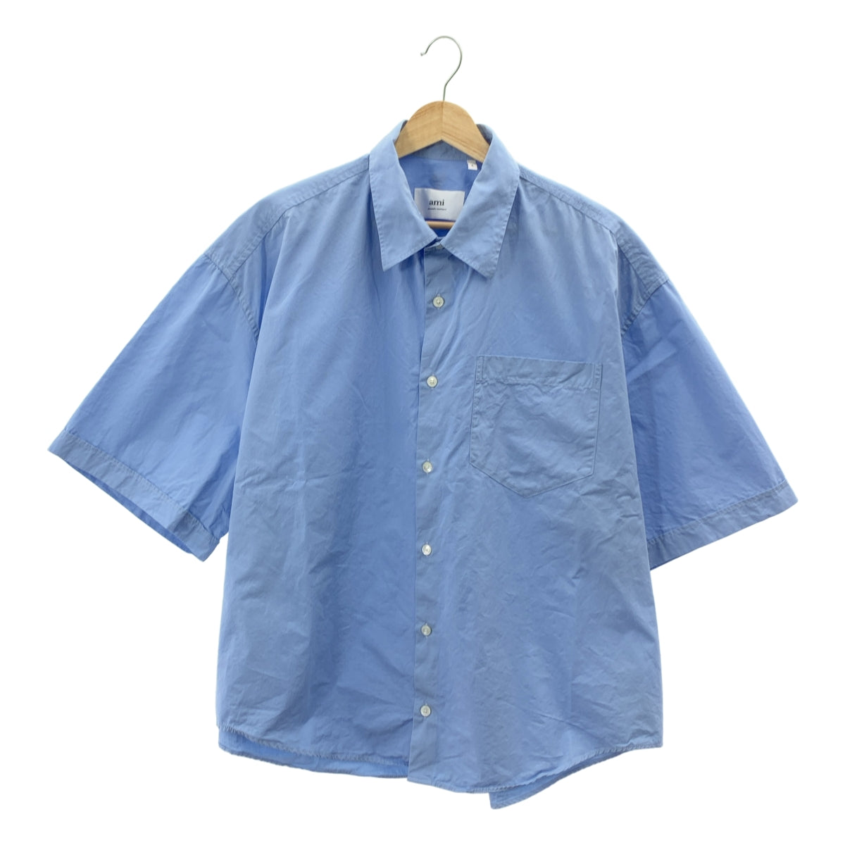 AMI Alexandre Mattiussi / アミ・アレクサンドルマテュッシ | 2024SS | AMI Boxy S/S Shirt ボクシー コットン 半袖 シャツ | L | ライトブルー | メンズ