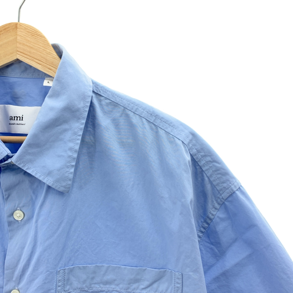 AMI Alexandre Mattiussi / アミ・アレクサンドルマテュッシ | 2024SS | AMI Boxy S/S Shirt ボクシー コットン 半袖 シャツ | L | ライトブルー | メンズ