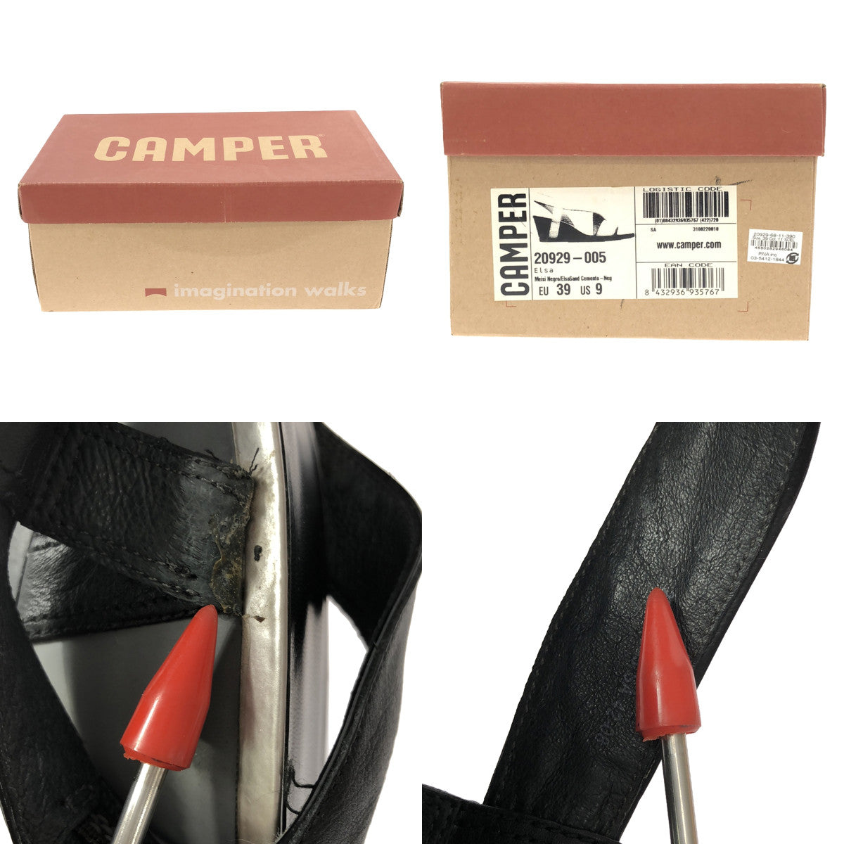 CAMPER | Elsa Bicolor Heeled Sandals | EU39 | Black/Silver | Women's