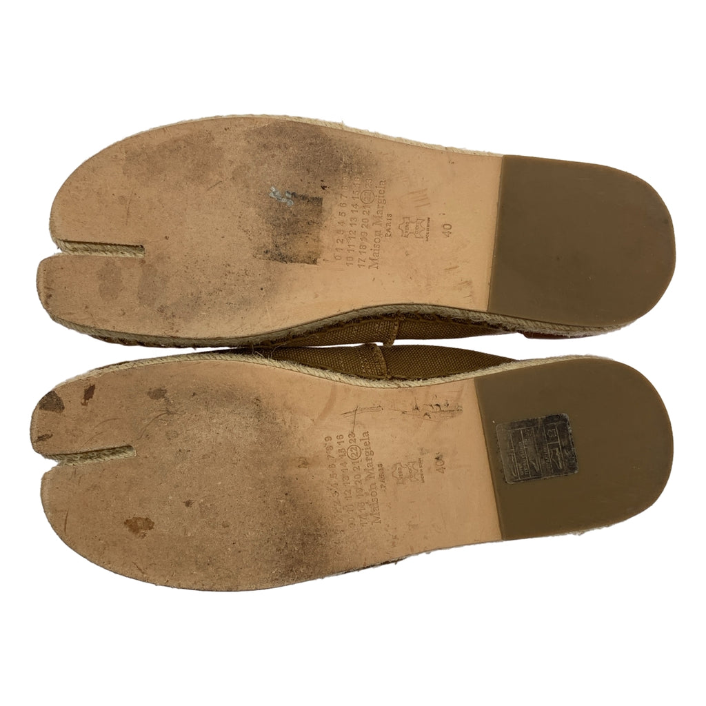 Maison Margiela / 메종 마르젤라 | 타비 에스파드릴 가죽 전환 캔버스 신발 버선 | 27.5 |