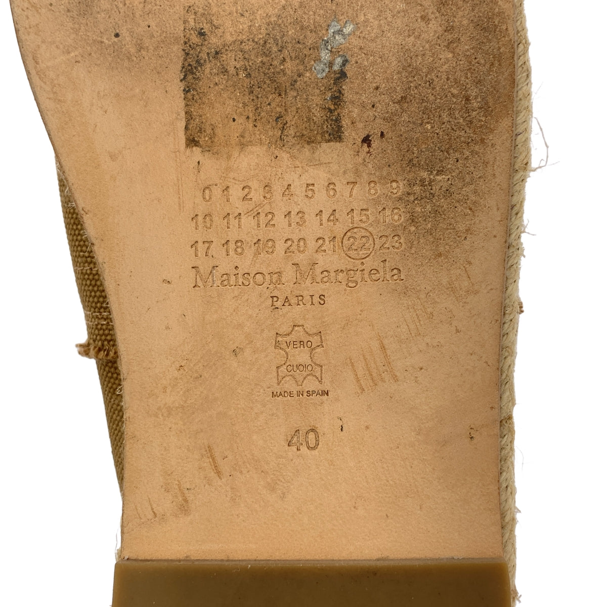 Maison Margiela / 메종 마르젤라 | 타비 에스파드릴 가죽 전환 캔버스 신발 버선 | 27.5 |