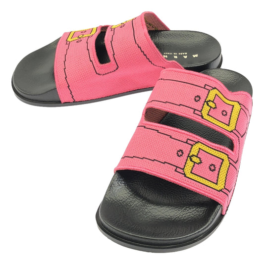 [Beautiful Condition] MARNI | Jacquard Knit Leather Sandals | Size 25 | Pink | Women's