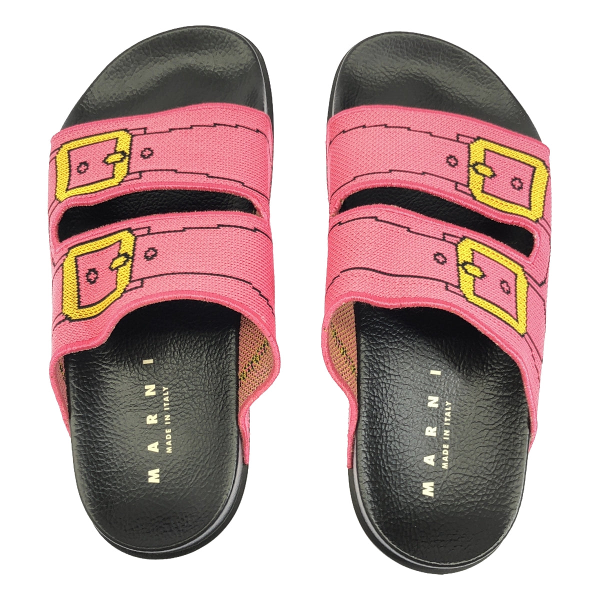 [Beautiful Condition] MARNI | Jacquard Knit Leather Sandals | Size 25 | Pink | Women's