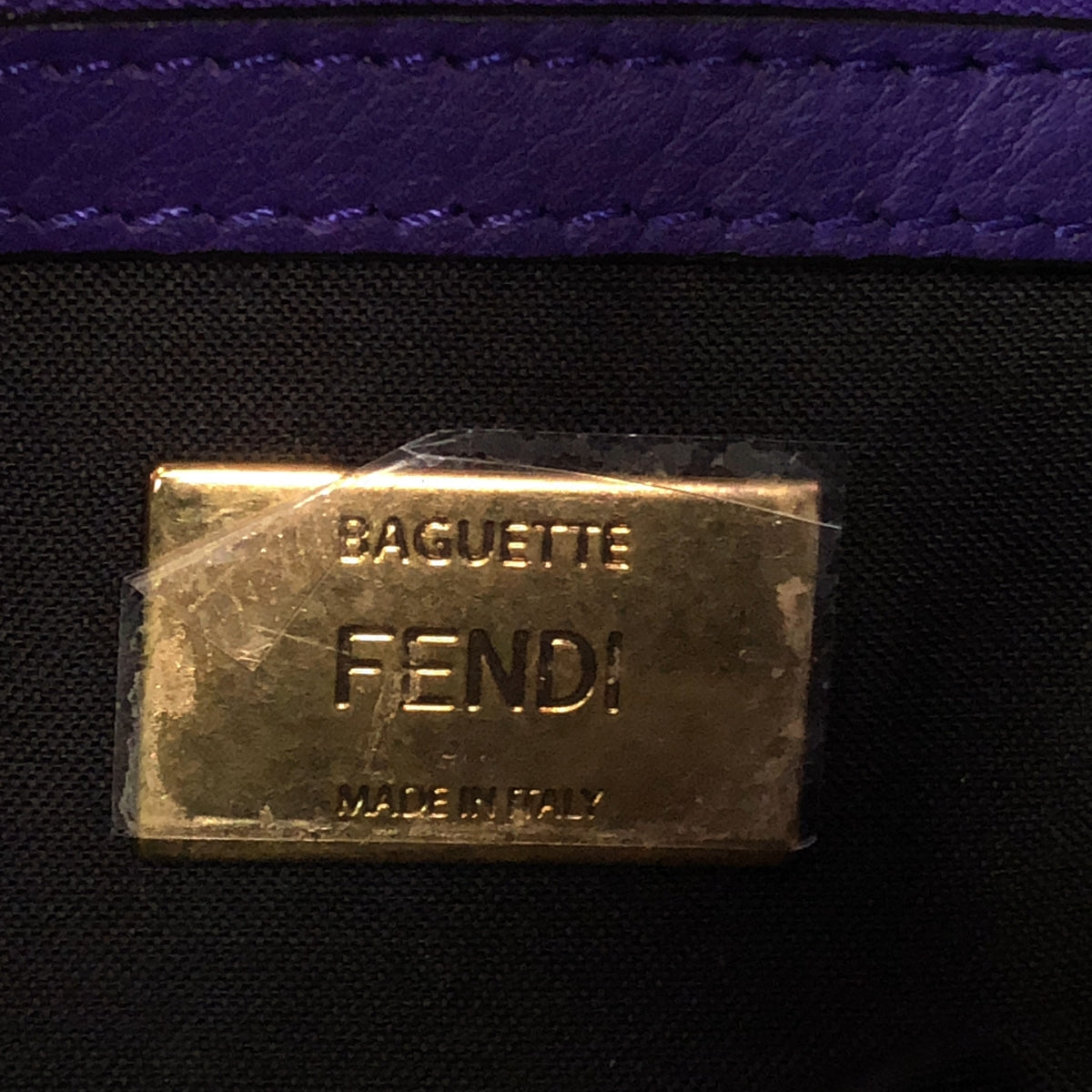 【미품】 FENDI / 펜디 | FUR &amp; LEATHER BAGUETTE / 2way 체인 숄더 포함 가죽 모피 바게트 백 | 보라색 | 여성