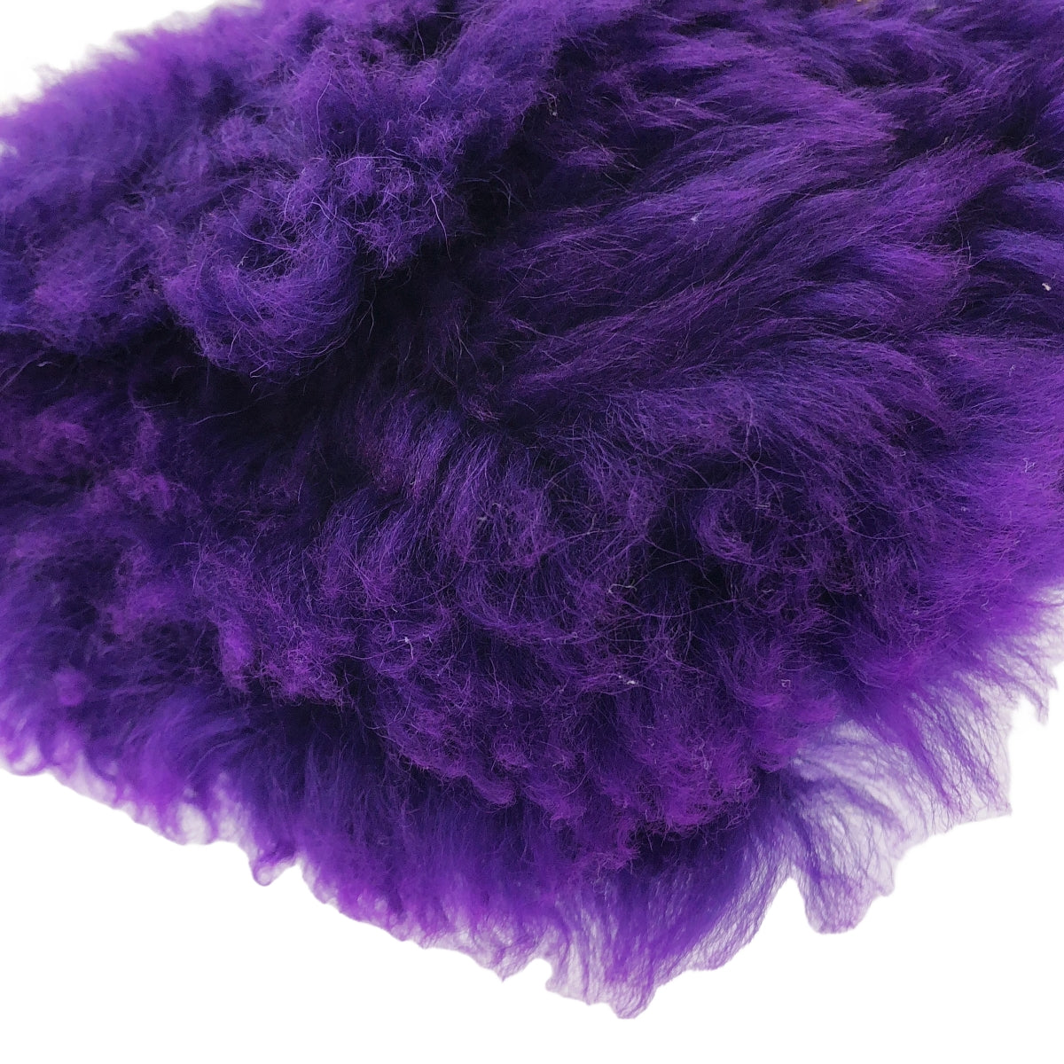 [狀況良好] 芬迪 |皮草與皮革法國麵包 / 雙向皮革與皮草鏈條單肩包 |紫色 |女性的