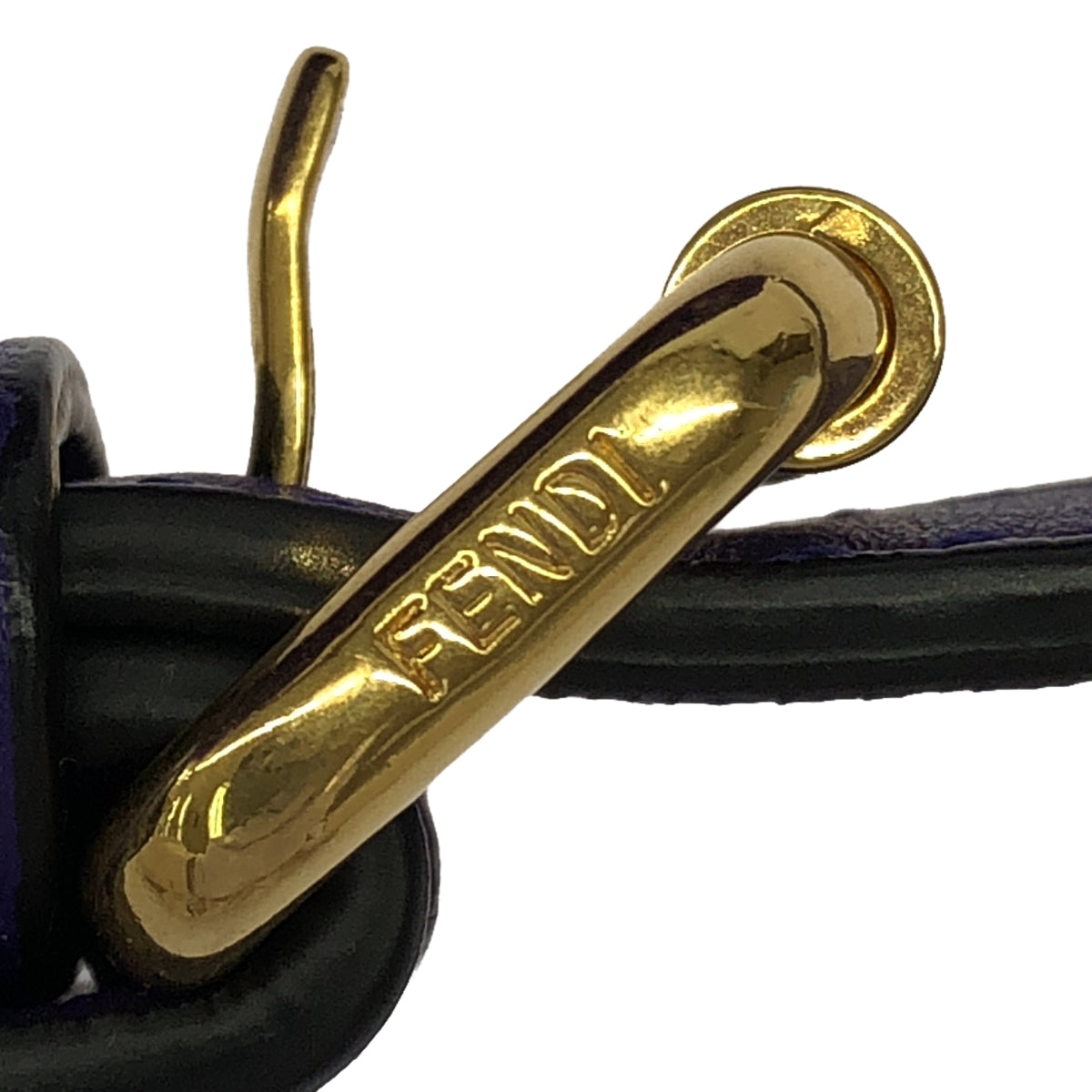 [狀況良好] 芬迪 |皮草與皮革法國麵包 / 雙向皮革與皮草鏈條單肩包 |紫色 |女性的