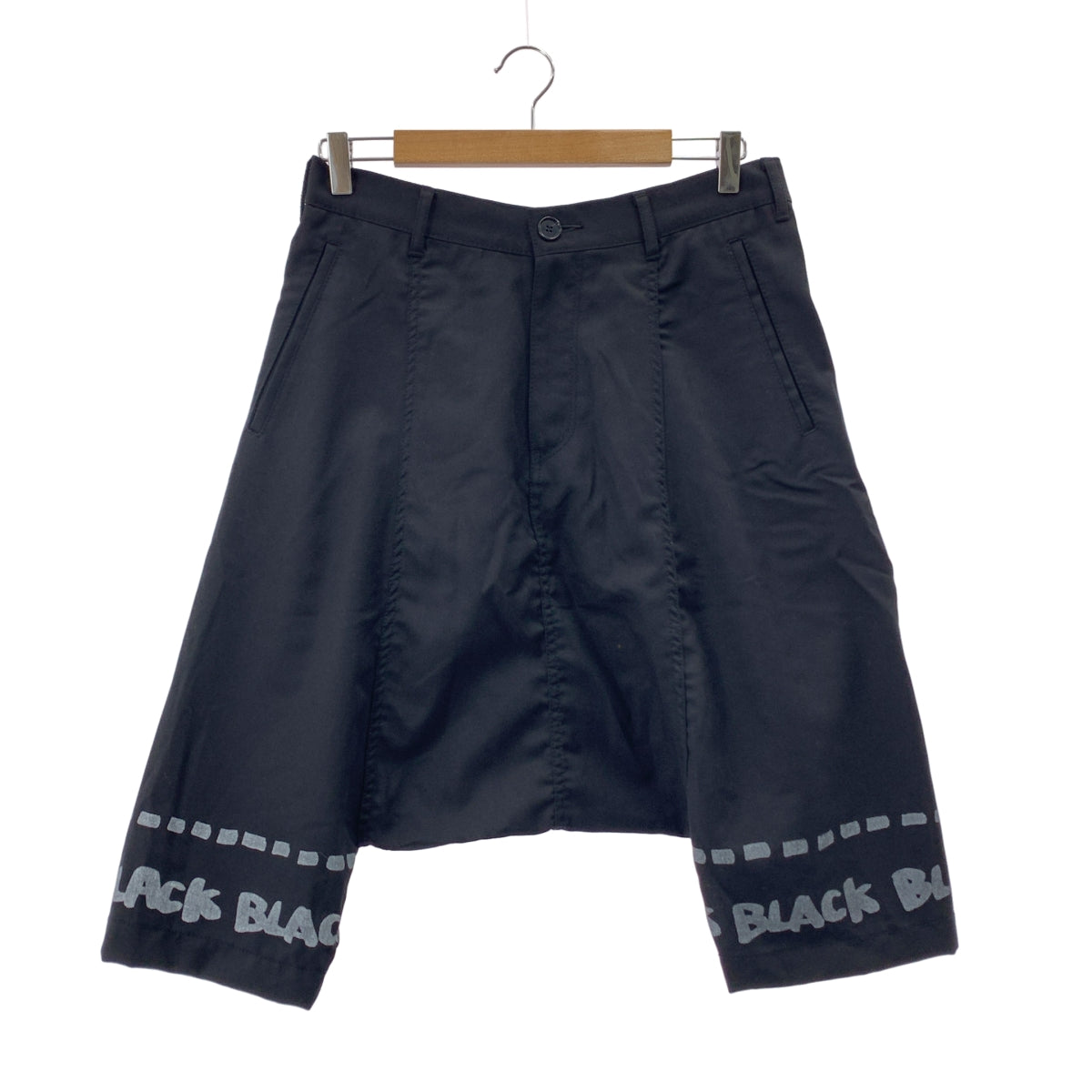 BLACK COMME des GARCONS / 블랙콤 데 걸슨 | 로고 프린트 와이드 사루엘 반바지 반바지 | S | 남성