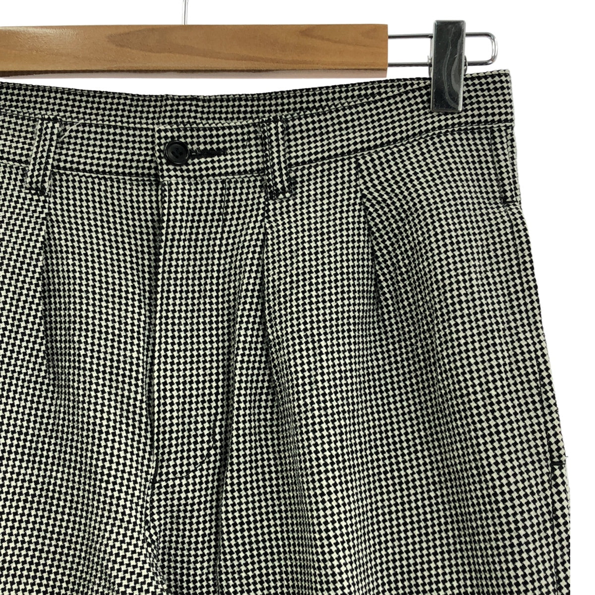 tricot COMME des GARCONS / トリココムデギャルソン | 2016AW | コットン ウール 千鳥格子柄  2タックパンツ | S | ブラック/ホワイト | レディース